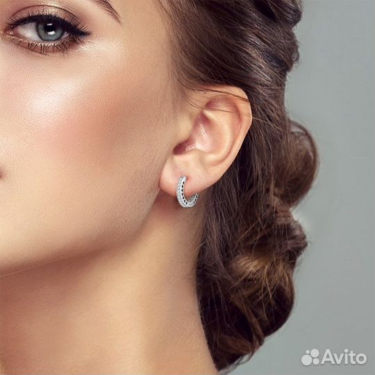 Серебряные серьги в стиле Pandora