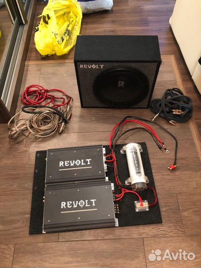 Комплект для автомузыки усилки сабвуфер