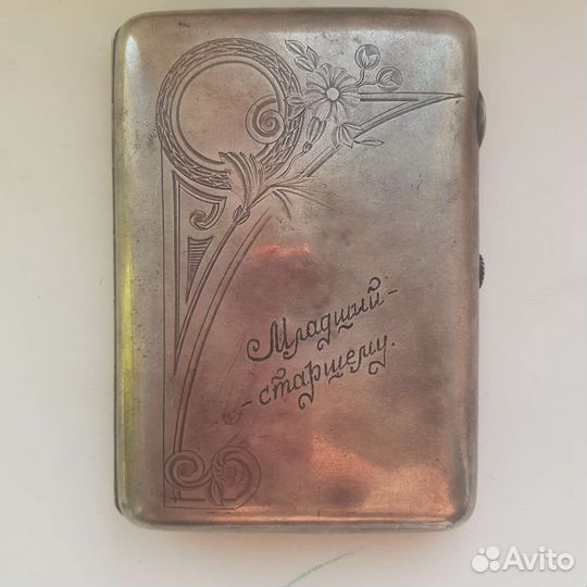 Портсигар серебряный 84 проба вес 180 гр