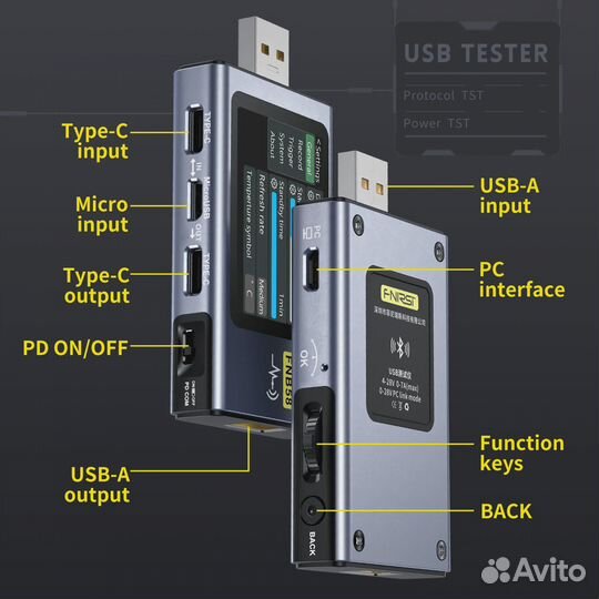 USB-тестер (Bluetooth) Fnirsi FNB58