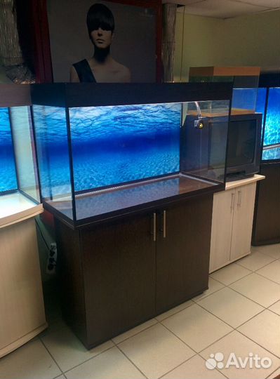 Аквариум 220 свет биофильтр тумба, фон