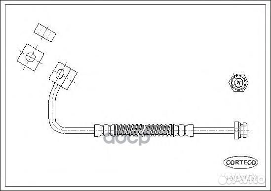 Тормозной шланг передний R 389mm 19032371 Cor