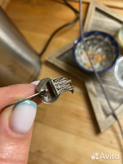 Винтажные серьги СССР (серебро, бирюза)