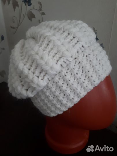 Шапка женская вязаная бини