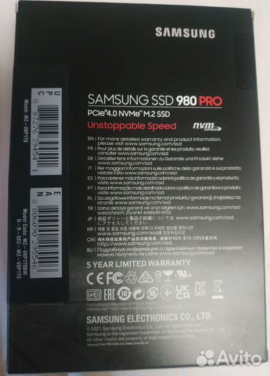 Ссд Samsung 989pro 1тб MZ-V8P1T0BW