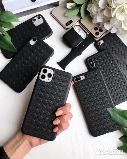 Чехол на iPhone плетенка черный