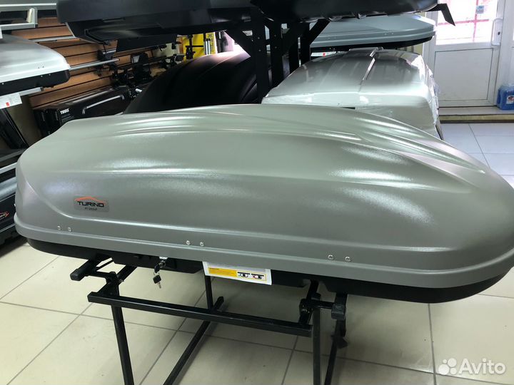 Бокс багажник на крышу Turino 1 серый