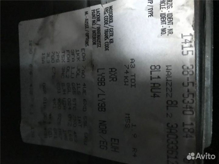 Разбор на запчасти Audi A3 (8L1)