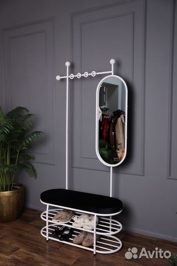 Обувница с вешалкой и зеркалом