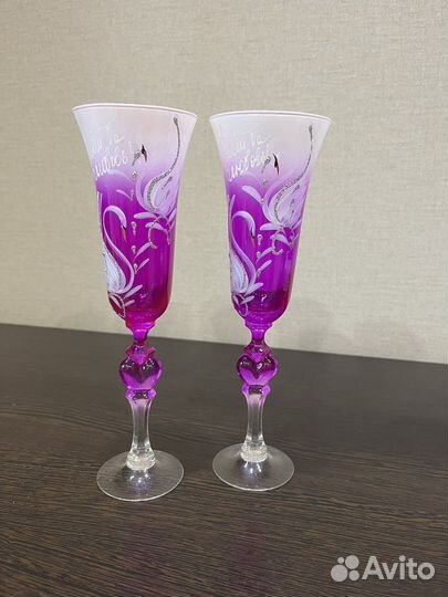 Свадебные бокалы ручной работы