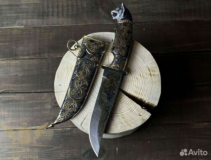 Сувенирный нож с головой волка