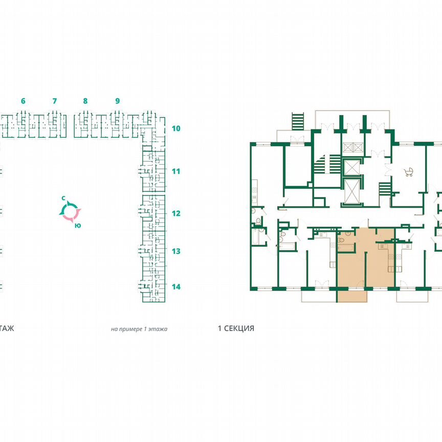 1-к. квартира, 34,1 м², 2/12 эт.