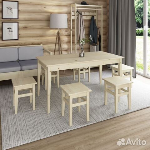 Мебель обеденная из дерева. Столы и табуреты