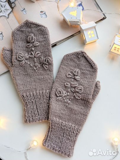 Варежки вязаные ручная работа