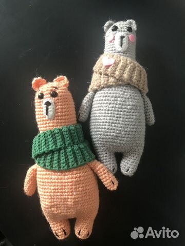 Вязаный медведь игрушка