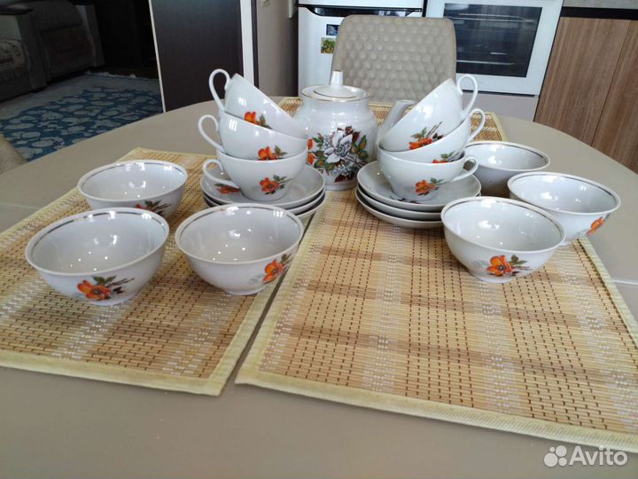 Чайные пары, чайник,пиалы, бокалы Дулево