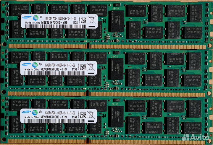 8GB DDR3 ECC REG PC3L-10600R Kingston; Micron и др