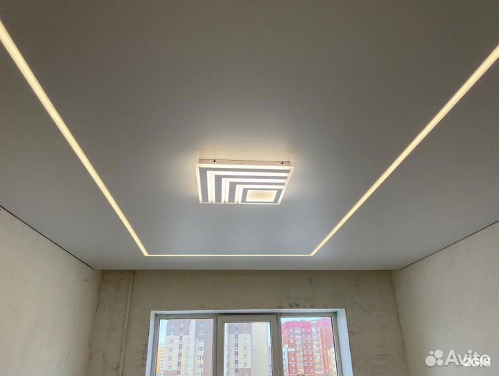 Потолок натяжной обычный и любой сложности