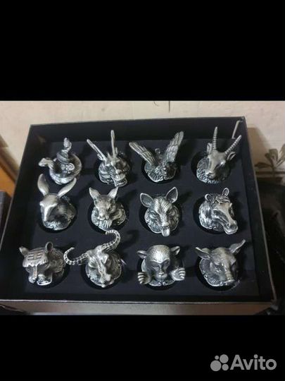 Подарочный набор рюмки-перевертыши, 12 штук звери