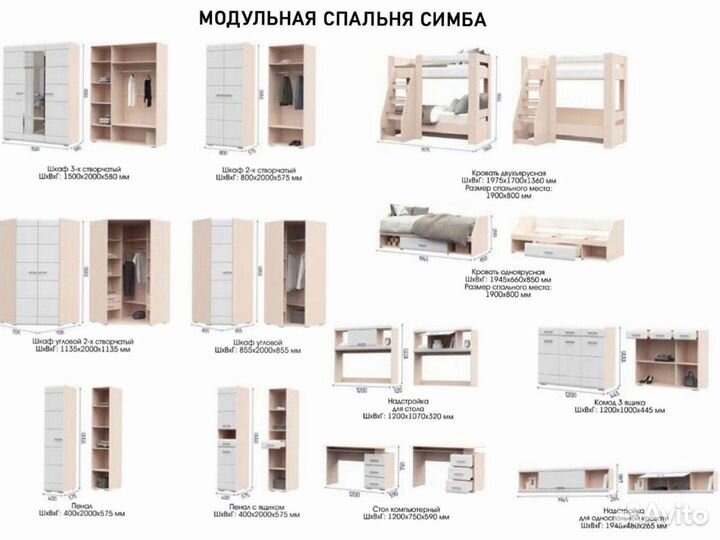 Надстройка одноярусной кровати Симба кофе