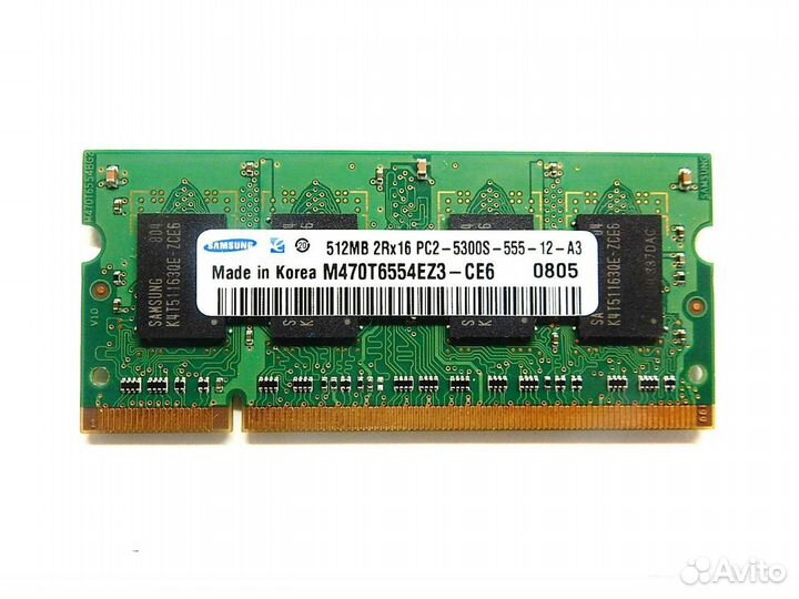 Samsung 512mb 2rx16 pc2-5300s-555-12-a3