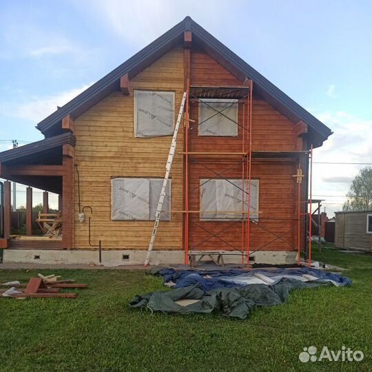 Шлифовка покраска обработка сруба