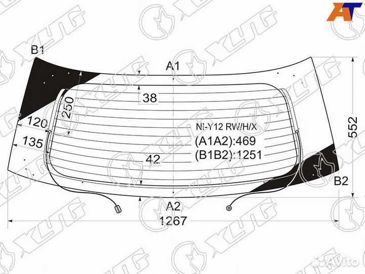 Стекло заднее Nissan Wingroad