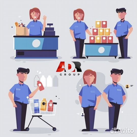 Продавец за прилавок в гипермаркет Лента