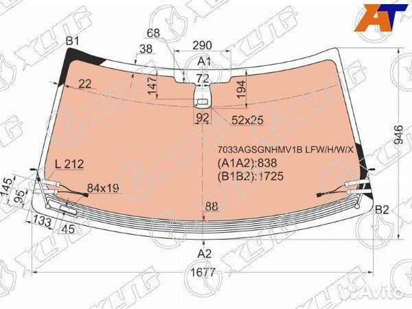 Стекло лобовое land rover range rover