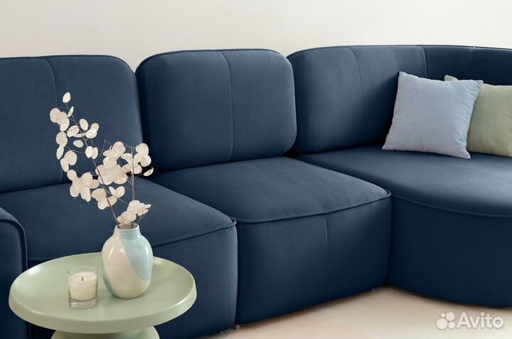 Угловой Шера диван Velvet Blue