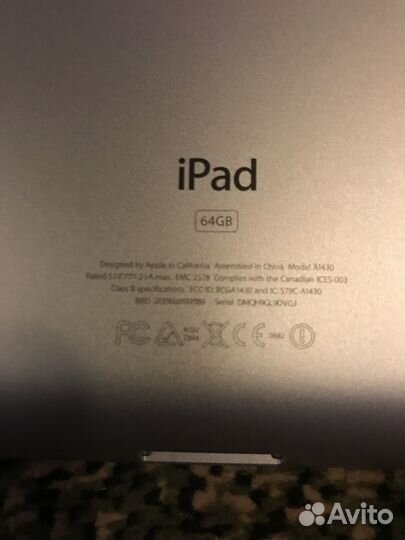 Планшет apple iPad 64gb A1430