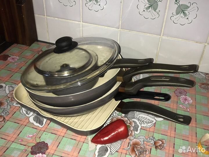 Набор посуды керамика / Блинная Сковорода / Сковор