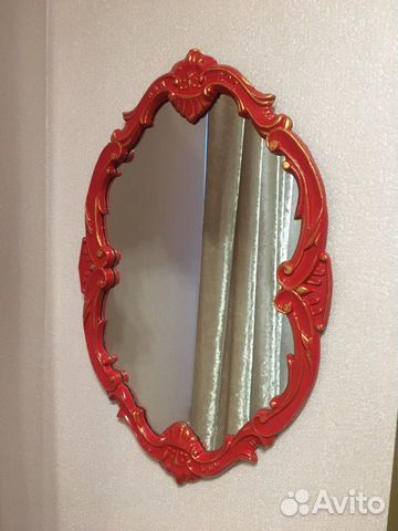 Зеркало интерьерное красное