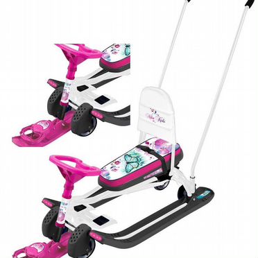 Детский снегокат с колесами и ручкой