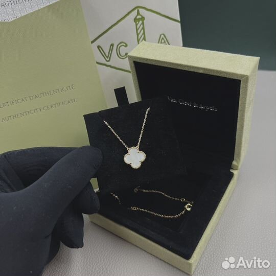 Van cleef подвеска клевер золотая