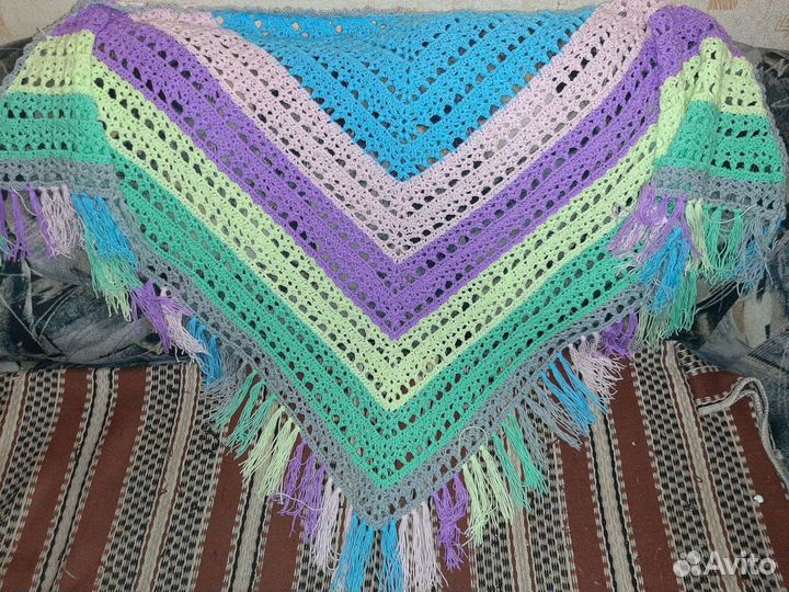 Платок шаль вязаный крючком