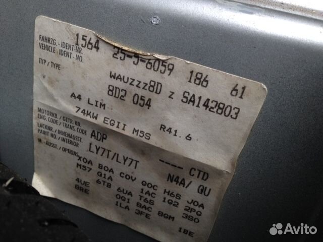 Разбор на запчасти Audi A4 (B5) 1994-2000