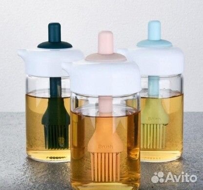 Емкость для соуса, масла с кисточкой и дозатором