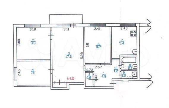4-к. квартира, 58,5 м², 4/5 эт.