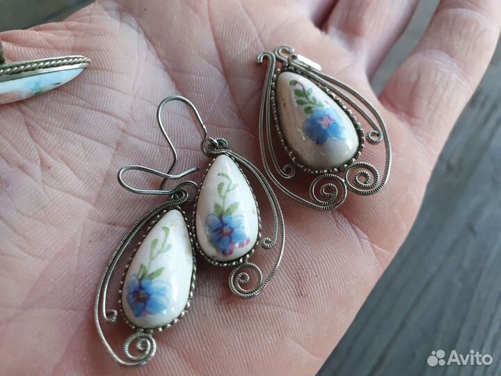 Комплект серьги кулон колечко СССР