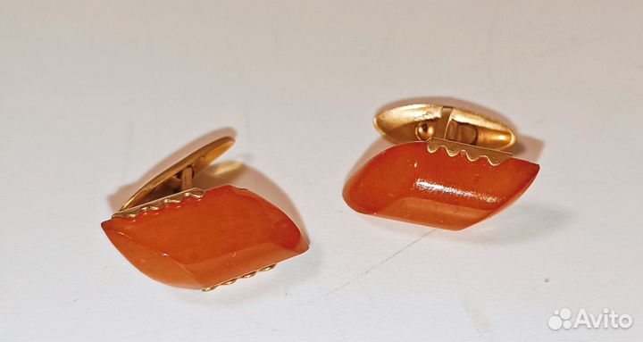 Запонки и зажимы для галстука янтарь СССР (Винтаж)