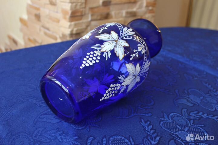 Ваза кобальтовое стекло 