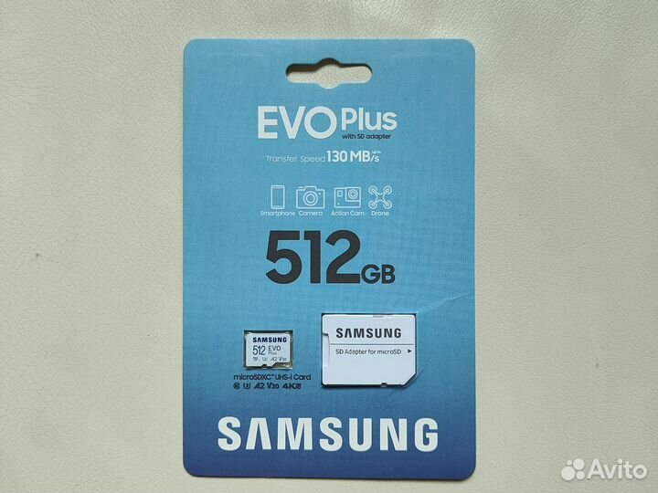 Карта памяти micro sd Samsung EVO Plus 512Gb