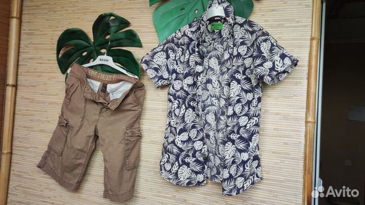 Рубашка шорты на мальчика 9-10 лет