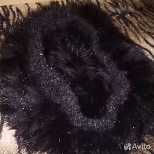 Шапка женская вязаная кролик