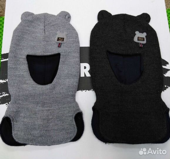 Детская демисезонная шапка - шлем на мальчика