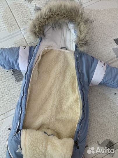 Комбинезон-конверт зимний, демисезонный 68-74