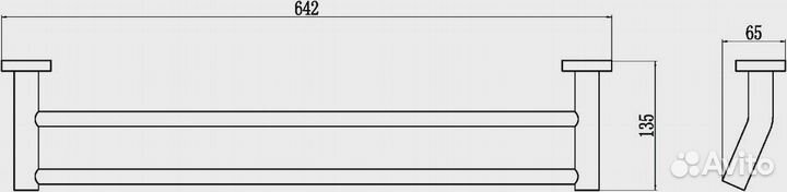 Держатель для полотенец прямой (2-ой) 60 см Savol