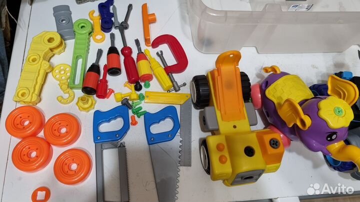 Машинки конструкторы с шуроповертом + слоник