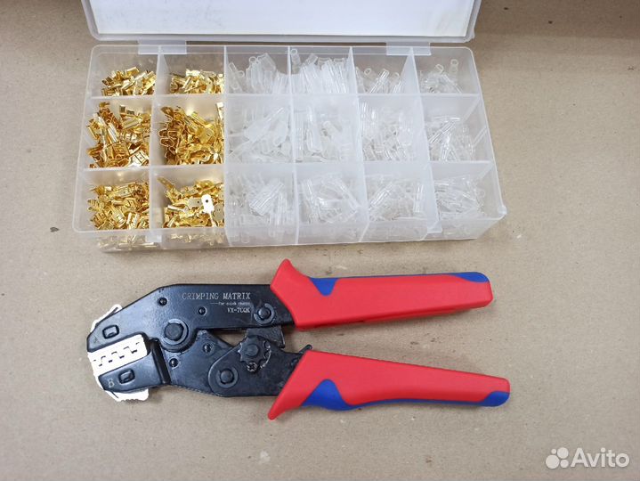 Обжимные пресс клещи с набором клемм мама папа